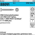 Schraube R 88091 SEKO T-STAR 4x 25/20-T20 A 2 200 Stück SPAX - VPE: 200