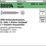 Schraube R 88094 SEKO kl. Spitze/PZ 3x10/7-Z Stahl galv.verz. gelb 1000St. SPAX - VPE: 1000