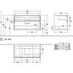 V&B Waschtischunterschrank COLLARO 100x54,8x50cm WT mttg m LED-B. Soft Grey