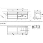 V&B Waschtischunterschrank COLLARO 160x54,8x50cm WT re Arizona Oak