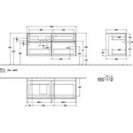 V&B Waschtischunterschrank COLLARO 120x54,8x50cm WT li m LED-B. White Matt