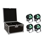 EUROLITE Set 4x LED IP PAR 3x8W QCL Spot + Case