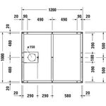 Duravit Fußgestell für Duschwanne Tempano 1200x1000mm