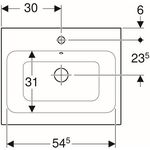 Geberit Aufsatzwaschtisch iCon m HL mit Überlauf 600x485mm weiß KT