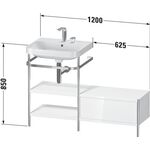 Duravit Waschtischset HAPPY D.2 PLUS 1200x490mm ein Hahnloch weiß supermatt