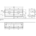 V&B Waschtischunterschrank FINION 1600x603x501mm Abdpl Glas bl ma Wln ven