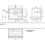 V&B Waschtischunterschrank FINION 800x603x501mm Abdpl Glas wh Matt Peony