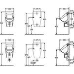 V&B Urinal ARCHITECTURA Zulauf verdeckt mit Zielobjekt we C+