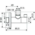 SCHELL Design-Eckventil WING 1/2Zoll chrom