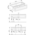 Keuco Waschtischunterbau EDITION 11 1400x350x535mm cash sdm