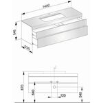 Keuco Waschtischunterbau EDITION 400 1400x546x535mm m HL-Boh we Glas we klar