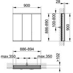 Keuco Spiegelschrank ROYAL MODULAR 2.0 Breite 900mm Höhe 900mm Tiefe 120mm