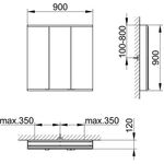 Keuco Spiegelschrank ROYAL MODULAR 2.0 Breite 900mm Höhe 900mm Tiefe 120mm