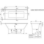 V&B Einbauwanne COLLARO 180x80 m Ab u ÜLgarnitur gold we