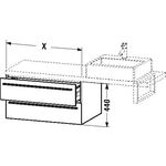 Duravit Konsolenunterschrank X-LARGE 440x800x548mm weiß hochglanz lackiert