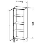 Duravit Halbhochschrank BRIOSO 1330x520x360mm Gri chr Ans li lichtbl ma