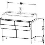 Duravit Waschtischunterbau VERO AIR 581x984x431mm betongrau matt