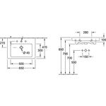 V&B Waschtisch SUBWAY 2.0 650x470mm, mit ÜL we C+