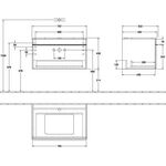 V&B Waschtischunterschrank VENTICELLO 757x436x502mm Griff chr Glossy Grey