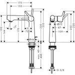 HG EH-WT-MI 140 TALIS S DN 15 mit Ablaufgarnitur G 1 1/4Zoll chrom