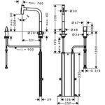 HG 2-L Einhebel-Spültischmischer METRIS mit sBox, Ausziehbrause mattschwarz