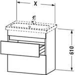 Duravit Waschtischunterbau DURASTYLE 368x580x610mm graphit matt/weiß matt