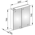 Keuco Spiegelschrank ROYAL L1 Vorb 650x742x150mm si-gb-elo A++