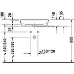 Duravit Aufsatzbecken LUV o ÜL m HLB 600x400mm 1 HL we sdm WG