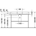 Duravit Waschtisch DURASQUARE o ÜL m HLB 1000x470mm ohne Hahnloch weiß