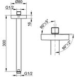 Keuco Brausearm ELEGANCE Ros rd Ausldg 300 sw-chr gebü