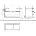 V&B Waschtischunterschrank SUBWAY 2.0 987x590x449mm Black Matt Lacquer