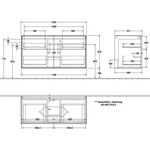 V&B Waschtischunterschrank FINION 1200x603x501mm AP Glas wh ma wh ma lacq.