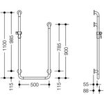 Hewi Duschhandlauf SERIE 801 U-Form felsgrau