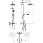 Showerpipe AXOR MONTREUX DN 15 m Therm. u 1jet Kopfbr pol. go opt