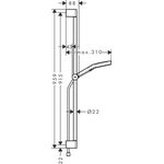 HG Brauseset Rainfinity 130 3 jet Unica S Puro 90cm Push Sch. mweiß