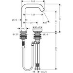 HG Zweiloch-Waschtischmischer Tecturis S CooStart ComfortZone 150 m AG bru bronz