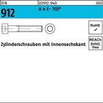 Zylinderschraube DIN 912 Innen-6kt M2x 3 A 4 (- 70) 100 Stück - VPE: 100