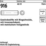 Gewindestift DIN 916 Ringschn./Innen-6kt M8x1x 50 45 H Feingew. 100Stück - VPE: 100