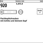 Flachkopfschraube DIN 920 Schlitz M4x 12 4.8/5.8 100 Stück - VPE: 100