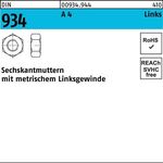 Sechskantmutter DIN 934 links M22 -LH A 4 (- 70) 10 Stück - VPE: 10