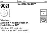 Scheibe DIN 9021 15x44x3 Stahl 140/100 HV 100 Stück - VPE: 100