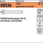 Ankerstange R 88534 Mutter/Scheibe RG M12x380 Stahl galv.verz. 10St. FISCHER - VPE: 10