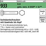 Sechskantschraube DIN 933 VG M20x 75 8.8 gal Zn 8 DiSP + SL 25 Stück - VPE: 25