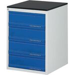 Schubladenschrank BK 650 H820xB580xT650mm grau/blau 4Schubl.Einfachauszug PROMAT