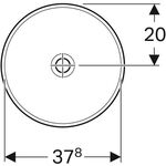 Geberit Einbauwaschtisch VariForm rd d= 400 o HL o ÜL Use glasiert weiß