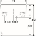 Geberit Mehrzweckbecken PUBLICA mit Überlauf 700x500x200mm weiß