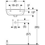 Geberit Handwaschbecken RENOVA o HL ohne Überlauf 450x360mm weiß KT