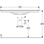 Geberit Möbelwaschtisch ONE weiß, mit Hahnloch 1200x475mm