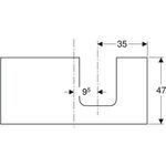 Geberit Waschtischplatte ONE Auss re 1050x30x470mm Ei Mel Ho-st