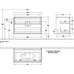 V&B Waschtischunterschrank FINION 1000x603x501mm AP Glas wh ma wh ma lacq.